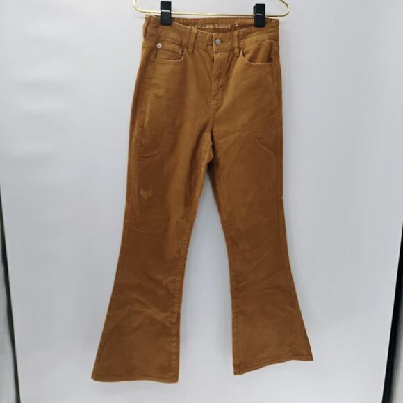 American Eagle Outfitters Pants Womens 8 Corduroy Super Hi-Rise Flare * - Picture 2 of 11
